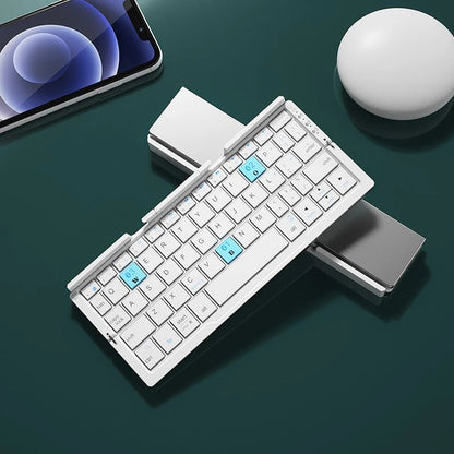 Mini Folding Bluetooth Keyboard Wireless Keypad Support3 Devices With Stand Rechargeable Foldable Keyboard For Phone Tablet