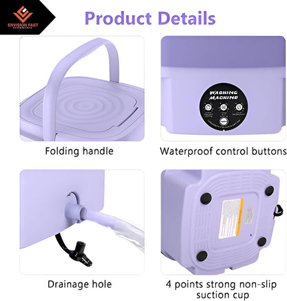 Portable Mini Washing Machine – Compact Foldable Washer for Home, Travel and Baby Clothes UAE