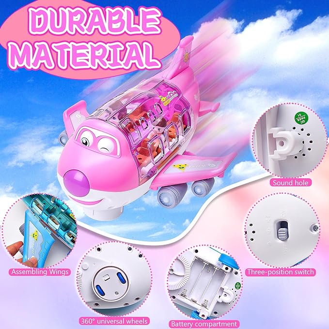 Rotating Electric Airplane Toy – 360° Lights & Sounds | Kids Gift UAE