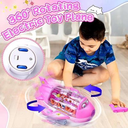 Rotating Electric Airplane Toy – 360° Lights & Sounds | Kids Gift UAE